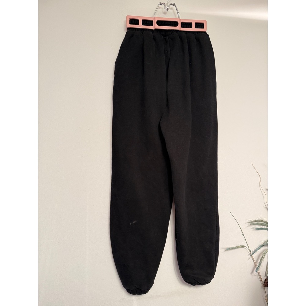 Comfrt Women Black Fleece Lined Relaxed Jogger Sweatpants Small flaw
